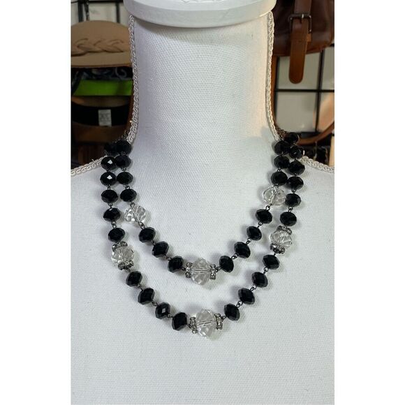 Vintage Crown Trifari Beaded Double Strand Necklace Grandma Core - Picture 1 of 9